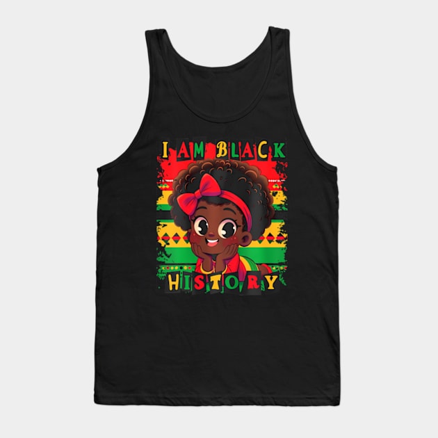 Kids Girls I Am Black History Tank Top by WayneLopez